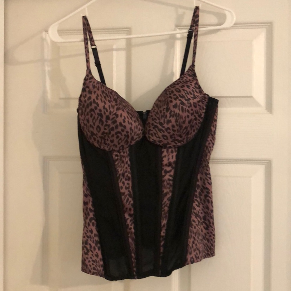 Bustier/Corset Top with Adjustabke Straps and Zippered Back.